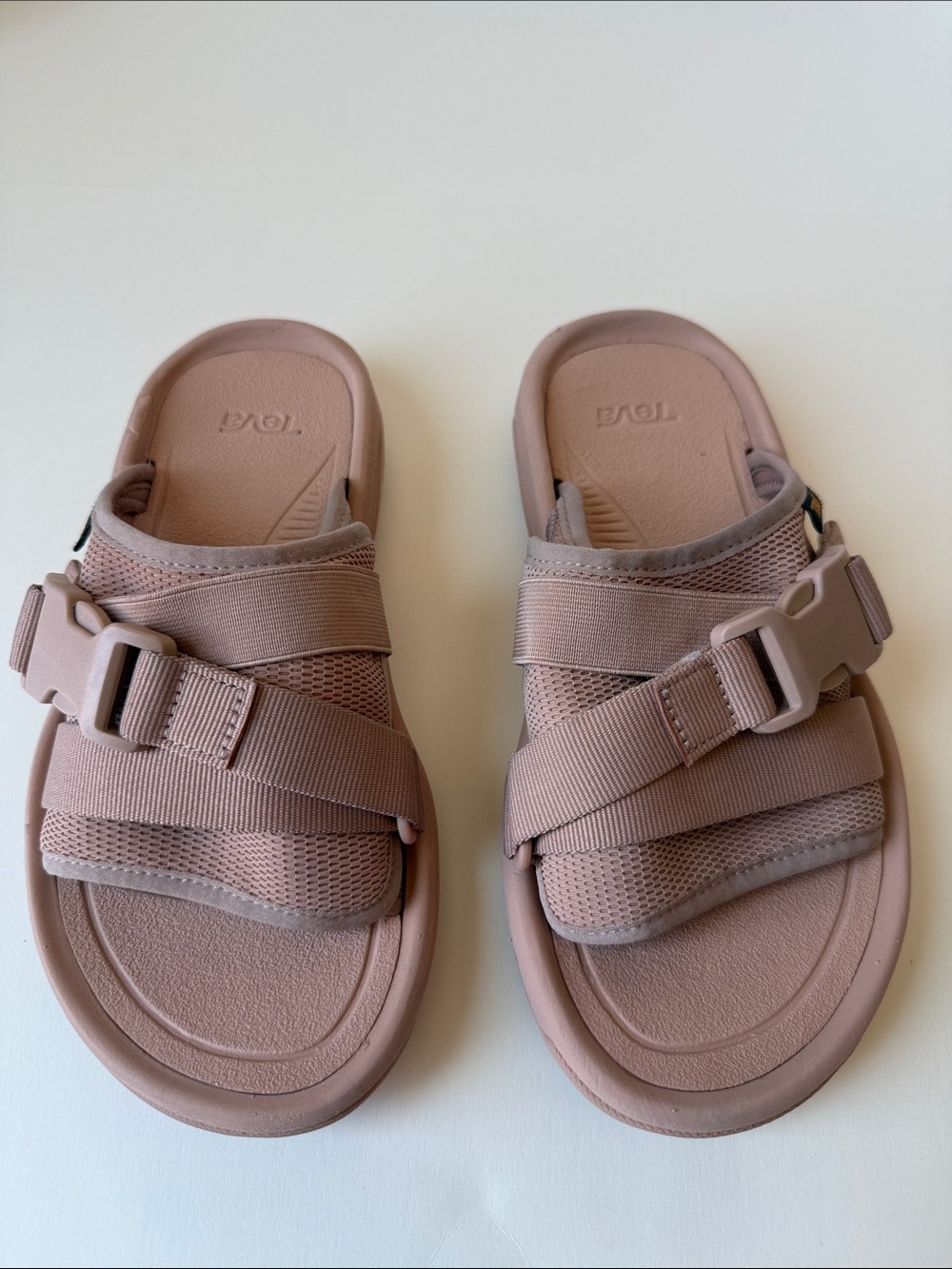 Teva Blush Pink Adjustable Sport Slide Sandals Size 7 Waterproof Comfort Shoes